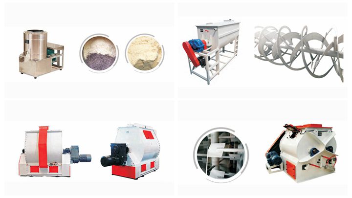 Feed pellet raw materials mixer