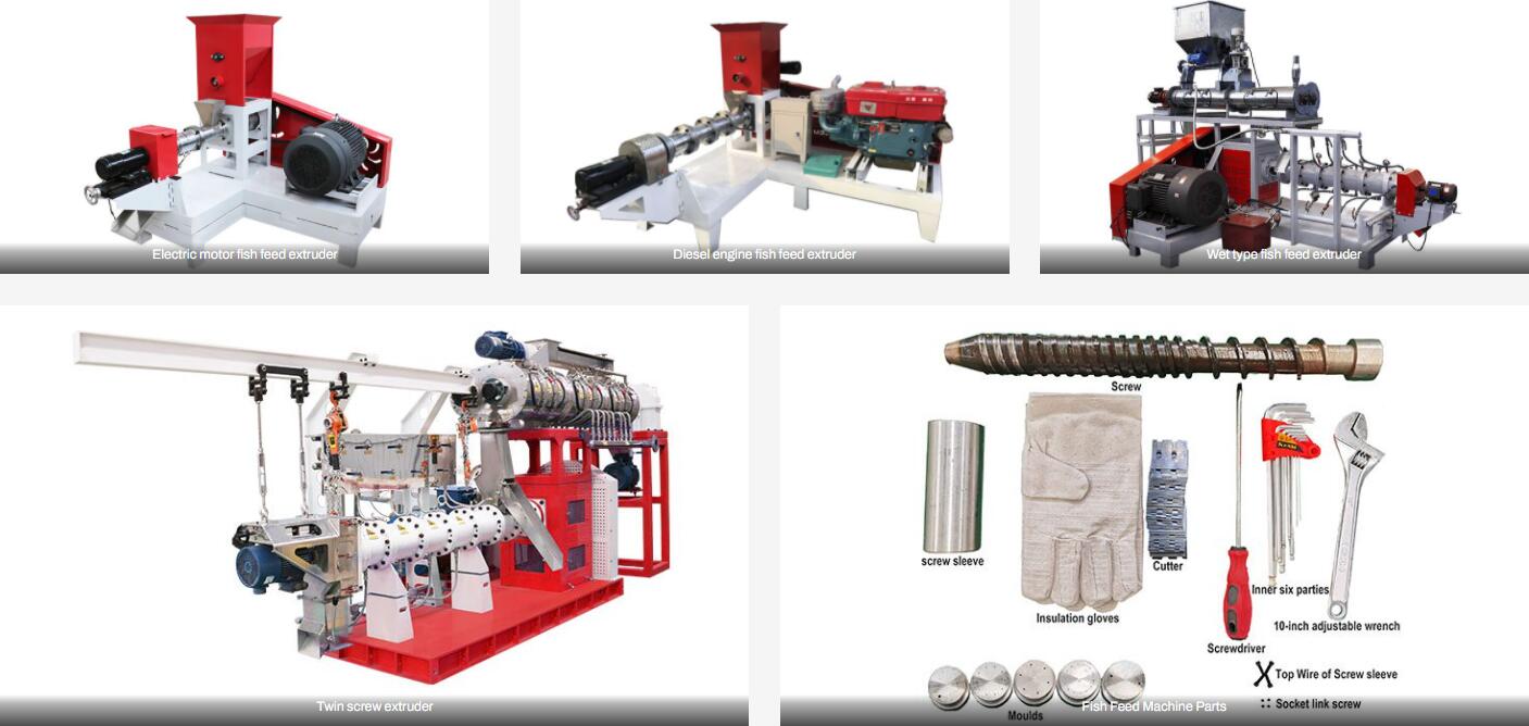Different types of fish feed extruder