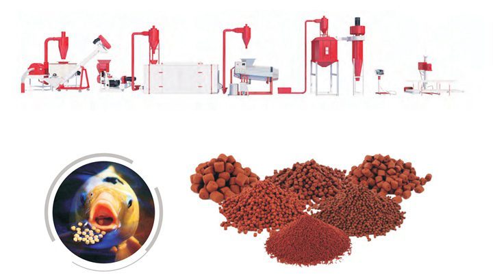 Floating fish feed pellet production line